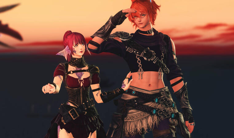 Climbing the Kugane Tower with Fiora.